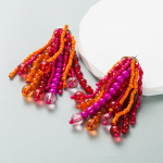 Naiste boheemlaste riisihelmestega k&otilde;rvar&otilde;ngad, liialdavad temperamendiga v&auml;hemuse loomingulised vintage k&otilde;rvar&otilde;ngad OneSize punane