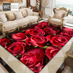 3D roosiline lillevaip suurde elu- ja magamistuppa 80x120cm 1pcs
