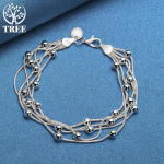 925 Sterling h&otilde;be Viis Snake kett viinamarja helmed K&auml;ev&otilde;ru Ehted 20cm