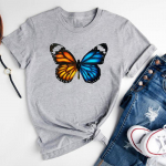 (Aasia suurus)Naiste Butterfly Trend Sweet 90s Style Print Tee Top Mood T-s&auml;rk Naiste Graafiline Riietus Vabaaja l&uuml;hikeste varrukatega T-s&auml;rk S