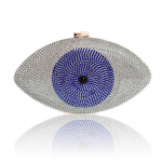 Rhinestone Eye &Otilde;htukott naistele Moekett Luksuslik Disainer K&auml;ekott Daami Pulmapidu Bankett Sidur rahakott X443H sinine