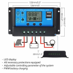 P&auml;ikesepaneeli kontroller 12V/24V reguleeritav LCD-ekraan p&auml;ikesepaneeli akuregulaator kahe USB-pordiga 10A-100A 60A