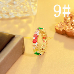 CMM Jewelry Daily Wear kullav&auml;rvi ruudu/ovaalse tsirkooniga naiste s&otilde;rmus 6 kuld