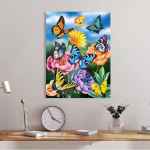 5D isetehtud teemantmaal V&auml;rviline liblikas ristpistes komplekt Teemanttikandiga mosaiikkunst Pilt kividest kaunistus kingitus Full Round 20x30cm