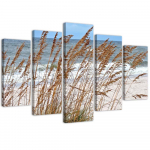 Viieosaline pildil&otilde;uenditr&uuml;kk Sea beach Dunes 100x70 sinine