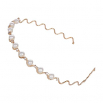 Daami laineline peapael, libisemiskindel l&auml;ikiv kivikivi kunstp&auml;rl, kitsa riba roostevastane juuksekaunistus Elastne peo&otilde;htu Prom Daami Juukser&otilde;ngad Juukseaksessuaarid h&otilde;be