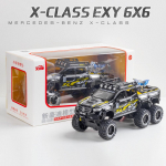 1:28 skaalaga suure rattaga Benz X-CLASS EXY 6X6 metallist mudel, heleda heliga Monsters pikap, survevalatud auto tagasit&otilde;mmatav sulamist m&auml;nguasi 1/28-21x8.5x9cm
