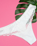 ISSA Plus Floral Lace Tanga M valge