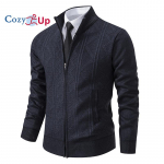 Cozy Up meeste t&auml;ist&otilde;mblukuga kampsun Slim Fit kaabliga kootud lukuga taskutega kampsun XL hall