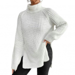 Talvine kampsun k&uuml;ljelt poolitatud &auml;&auml;ris k&uuml;lmakindel elastne lihtne p&otilde;hjuslik lahtine soe pullover kampsun t&auml;navariietus 3XL valge