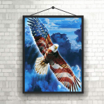 5D DIY Teemantmaali Kotka ristpiste komplekt Mosaiik Teemanttikandid Roos T&auml;is&uuml;mmargune/ruudukujuline puur Kodukaunistus Round 30x40cm