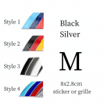 H&otilde;bedast ja mustast metallist kleebisv&otilde;re M3 M5 E30 E36 E39 E46 E60 E87 E90 F10 F20 F30 G01 G30 X1 X3 X5 jaoks Style 1 Sticker must