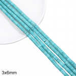 1 Strand 38CM Sinine t&uuml;rkiissinine kivikett v&otilde;luhelmestega kett DIY k&auml;ev&otilde;ru kaelakee ehete valmistamine 3x6mm 131pcs 1Str/bag