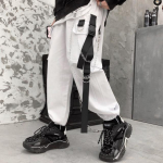 Naiste Cargo Harem P&uuml;ksid K&uuml;ljetaskud Must Valge Hip Hop Vabaaja Naiste Jooksjad P&uuml;ksid Mood Vabaaja T&auml;navar&otilde;ivad P&uuml;ksid XL valge