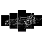 Seinakunst L&otilde;uendimaal Kaasaegsed pildid Kodukaunistamise plakatid 5 paneeliga mustvalge supersportauto elutuba HD prinditud ilma raamita raamita 20x35cm*2 20x45cm*2 20x55cm*1