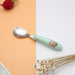 304 Roostevabast terasest laste lauan&otilde;ud Loominguline armas laste kahvel ja lusikas majapidamises kasutatav p&otilde;letus- ja kukkumisvastane s&ouml;&ouml;tmiskahvel ja lusikas