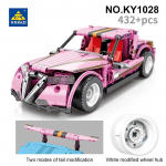 432tk City Pull Back Super Sport Vehicle V&otilde;idus&otilde;iduauto Klassikaline tehniline ehitusplokid Roosad Roadster klotsid M&auml;nguasjad lastele
