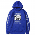 Uusimad Anime &uuml;hes t&uuml;kis kapuutsid Gear 5 Luffy Sun God kapuutsiga pullover Hot Harajuku tr&uuml;kitud dressipluusid vabaaja unisex r&otilde;ivad XL sinine
