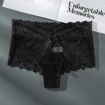 Suures suuruses naiste kolmnurga alusp&uuml;ksid Seksikas aluspesu Naiste pits keskmise v&ouml;&ouml;kohaga Euroopa suuruses aluspesu L-4XL 1XL must