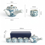 1 komplekt, 4 teetassi ja 1 teekannu keraamiline teekomplekt, lilledega tr&uuml;kitud teekann, k&auml;epidemega majapidamisteekann, keraamilised korduvkasutatavad tassid kodukaunistuseks gehua