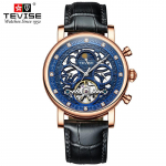 TEVISE uus meeste k&auml;ekell Diamond Day and Night Star Tourbillon Business Watch vaba aja veetmise kalendri mehaaniline k&auml;ekell