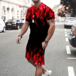 Meeste komplekt Letter King O-kaelusega Meeste topp ja l&uuml;hikesed p&uuml;ksid Igap&auml;evased vabaajar&otilde;ivad Retro Spordir&otilde;ivad Loose Plus XXXL