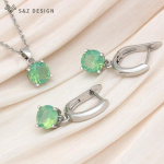 Mood lihtsad &uuml;mmargused kuupmeetrist tsirkooniumoksiidist tilkk&otilde;rvar&otilde;ngad ehtekomplektid naistele pulmadeks, roosa kullav&auml;rvi ripatsiga kaelakee kingitus