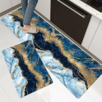 Luksuslik sinisest kuldsest marmorist k&ouml;&ouml;gimatt Pehme paksendatud k&ouml;&ouml;gimatt Veekindel libisemiskindel &otilde;likindel p&otilde;randamatt 40x120cm/15.74x47.24Inch