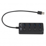 4 pordiga USB 3.0 jaotur 5 Gbps kiire sisse/v&auml;lja l&uuml;litid vahelduvvoolu toiteadapter arvuti jaoks