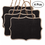 4 TK Mini dekoratiivne rippuv tahvel Kahepoolne kriiditahvel peolaud number Kohasildi teade 4PCS