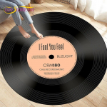 Klassikalise muusika vin&uuml;&uuml;lplaadi &uuml;mmargune vaip, vaibad elutoa toolide kaunistamiseks, roomav pehme libisemiskindel p&otilde;randamatt 60cmx60cm