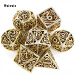 7 tk Kerge kuldne draakoni metallist t&auml;ringud draakoni &otilde;&otilde;nes metallist mitmetahuline t&auml;ringukomplekt, mis sobib rollim&auml;nguks RPG lauam&auml;ngu kaardim&auml;nguks mitmev&auml;rviline