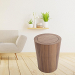 Solid Wood Trash Can Round Wastebasket kitchen and office Hotel Bedroom Cleaning Tools Decorative wood 1 swing cover