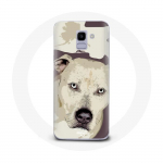 Valge &uuml;mbris Samsung Galaxy J6 2018 Pitbull Dog jaoks