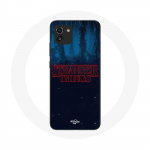 Coque pour Samsung Galaxy A03 Stranger Things logo Fond Bleu de la saison 2