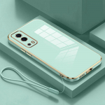 Vivo Y72 5G &uuml;mbrisele vivo Y52 5G vivo Y75s luksusliku ruudukujulise pinnakattega telefoni&uuml;mbrisele V2053 V2041 p&otilde;rutuskindlale Y72 Y52 Y75S tagakaane &uuml;mbrisele For vivo Y72 5G&Case & Strap