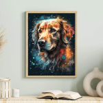 DIY teemantmaal Armas kuldne retriiver, ristpistes komplekt Mosaiikkunst Teemantmaal T&auml;isringi/ruudukujuliste teemantidega kodukaunistus Round 20x30cm