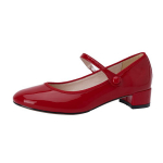 Krazing Pot cow leather Round Toe low Heels Summer Shoes Mary Janes Sweet Girls Women Ballet pumps 34 punane