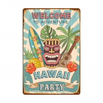 Aloha Tiki Baari plakat Plekksild Vintage Beach Party Bar Pubi seinakaunistus Metallplaat Retro Hawaii Surfiplaadid 20x30cm