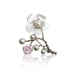 Ilusad valged p&auml;rlitest lilledega prossid naistele salli pandlad pulmapeo ehted aksessuaarid pruudi prossid valge