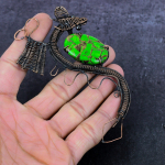 Natural Green Turquoise Handmade Copper Wire Wrap Dragon Gift Pendant 4.53 d2u55