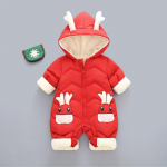 Baby Winter Snowsuit Plus sametine paks kombinesoon 0-2-aastastele vasts&uuml;ndinutele, t&uuml;drukutele, kombinesoonid v&auml;ikelapse mantel 80cm punane