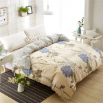 Tr&uuml;kkimine Lillede tekikate Mood Puuvillane voodipesu Luksuslikud voodiriided 150*200/1PCS beež