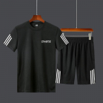 Suvine uus meeste l&uuml;hikeste varrukatega T-s&auml;rk teismeliste trendi korea versioon tudengispordi moest N&auml;gus kaheosaline &uuml;likond XXXXL