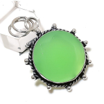 Natural Green Chalcedony Gemstone 925 Sterling Silver Jewelry Pendant 1.81 m2b41