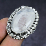 Natural Black Rutile Gemstone 925 Sterling Silver Jewelry Ring Size 9 q3t83