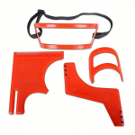 4 tk Meeste habemekammid Juuksel&otilde;ikurid Plastikust meeste habeme kujundamine Stiili kamm Ilut&ouml;&ouml;riist juustele Habeme trimmimise mallid Joonlaud 4Pcs punane