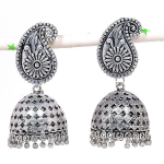 Natural Indian Look Jhumki Gemstone 925 Sterling Silver Earring 2.36 h7u36