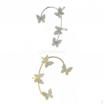 2x Earrings Cuff Butterfly Fashion French Style for Friend Daily wearing Lovers