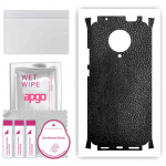 apgo Protective Skin Sticker for the back+sides compatible with Xiaomi Poco F2 Pro, Full Wrap Film, Foil, Vinyl - Pattern Black Leather